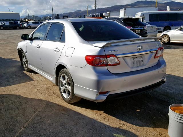 2T1BU4EE4BC736215 - 2011 TOYOTA COROLLA BA SILVER photo 3