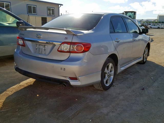 2T1BU4EE4BC736215 - 2011 TOYOTA COROLLA BA SILVER photo 4