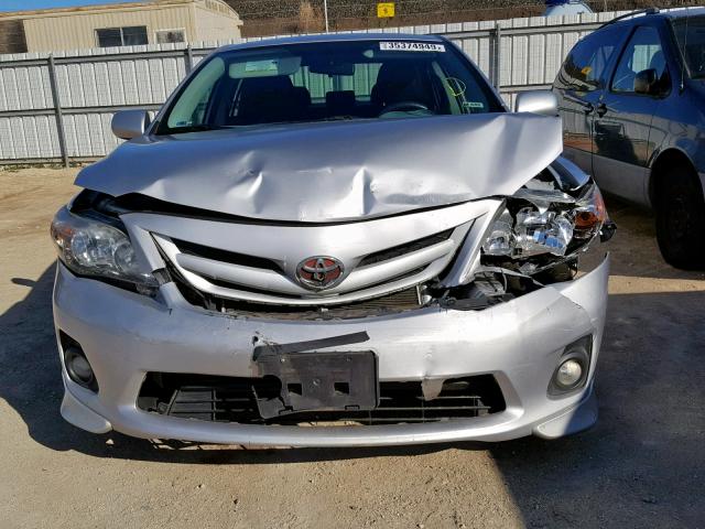 2T1BU4EE4BC736215 - 2011 TOYOTA COROLLA BA SILVER photo 9