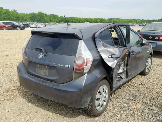 JTDKDTB38D1552822 - 2013 TOYOTA PRIUS C GRAY photo 4