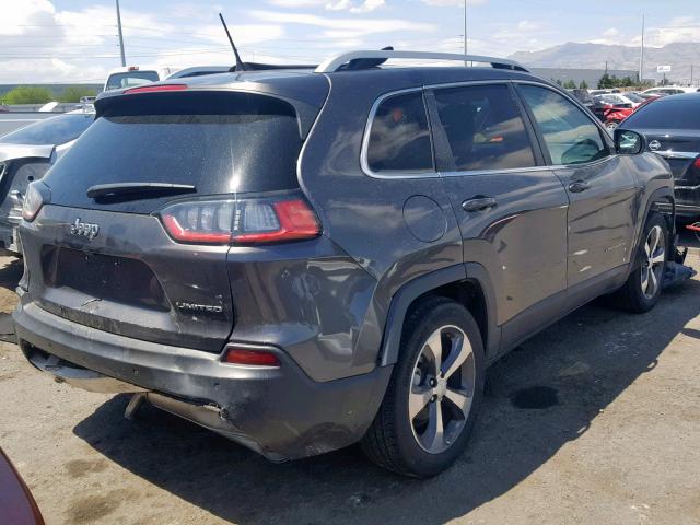 1C4PJLDB2KD196043 - 2019 JEEP CHEROKEE L GRAY photo 4