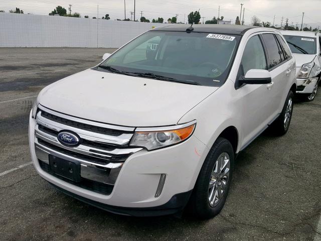 2FMDK3JC5DBE19029 - 2013 FORD EDGE SEL WHITE photo 2