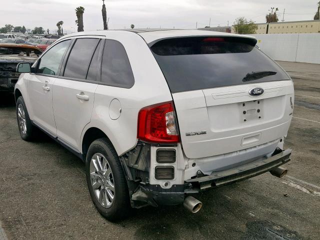 2FMDK3JC5DBE19029 - 2013 FORD EDGE SEL WHITE photo 3