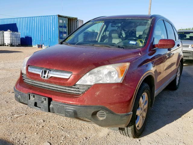 JHLRE38759C006841 - 2009 HONDA CR-V EXL BURGUNDY photo 2