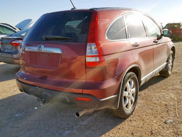 JHLRE38759C006841 - 2009 HONDA CR-V EXL BURGUNDY photo 4