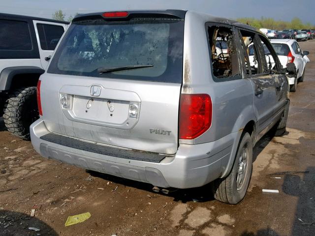 2HKYF18175H572178 - 2005 HONDA PILOT LX SILVER photo 4