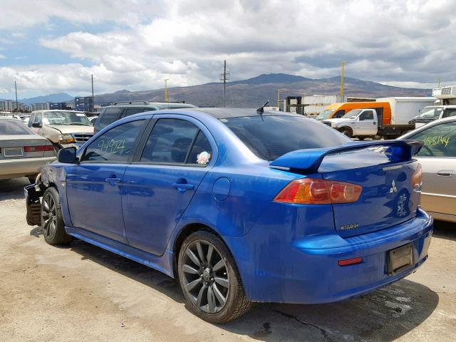 JA3AU86W69U013035 - 2009 MITSUBISHI LANCER GTS BLUE photo 3