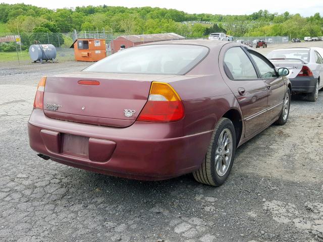 2C3HE66G3YH396688 - 2000 CHRYSLER 300M BURGUNDY photo 4