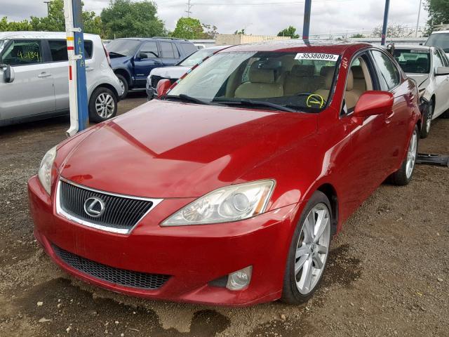 JTHBE262572011474 - 2007 LEXUS IS 350 BURGUNDY photo 2