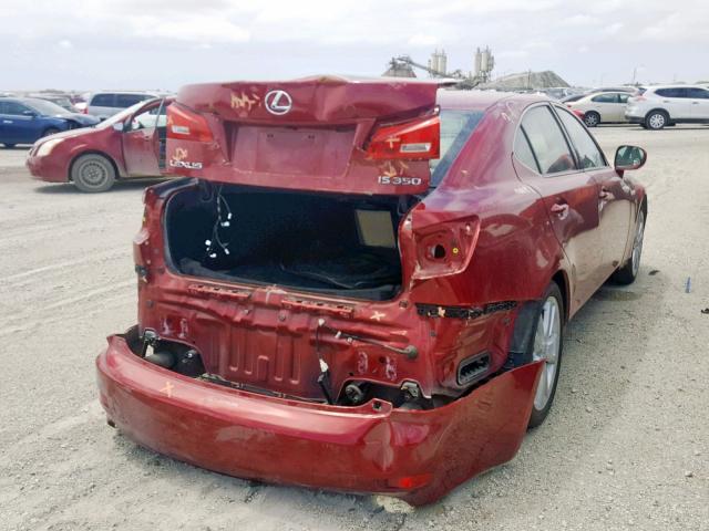 JTHBE262572011474 - 2007 LEXUS IS 350 BURGUNDY photo 4