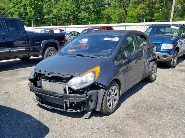 KNADN5A32D6097842 - 2013 KIA RIO EX GRAY photo 2