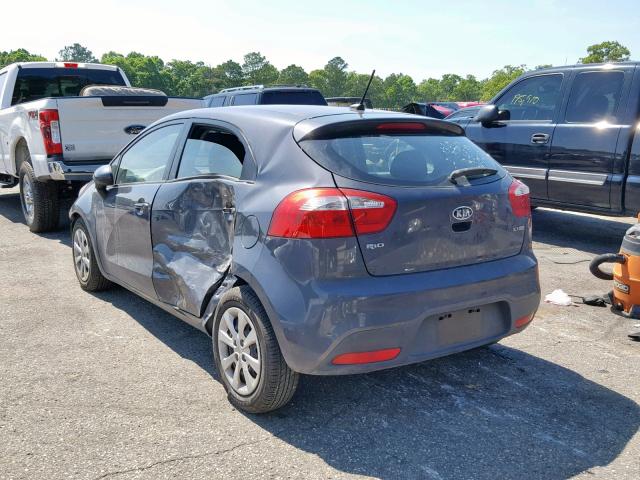 KNADN5A32D6097842 - 2013 KIA RIO EX GRAY photo 3