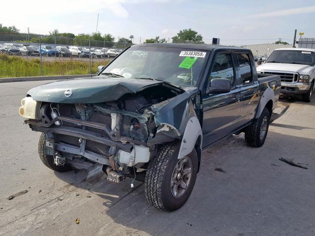 1N6ED27T42C366886 - 2002 NISSAN FRONTIER C GREEN photo 2