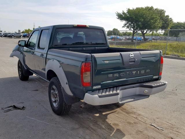 1N6ED27T42C366886 - 2002 NISSAN FRONTIER C GREEN photo 3