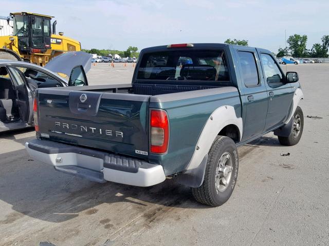 1N6ED27T42C366886 - 2002 NISSAN FRONTIER C GREEN photo 4