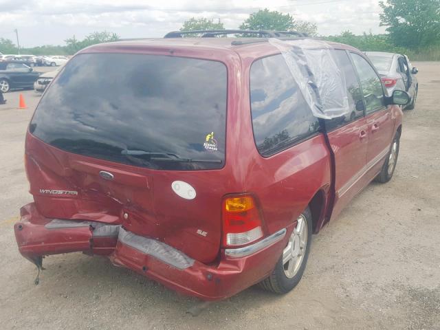 2FMZA52453BA43930 - 2003 FORD WINDSTAR S RED photo 4