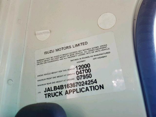 JALB4B16367024254 - 2006 ISUZU NPR WHITE photo 10