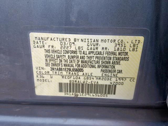 3N1AB61E29L656005 - 2009 NISSAN SENTRA 2.0 SILVER photo 10