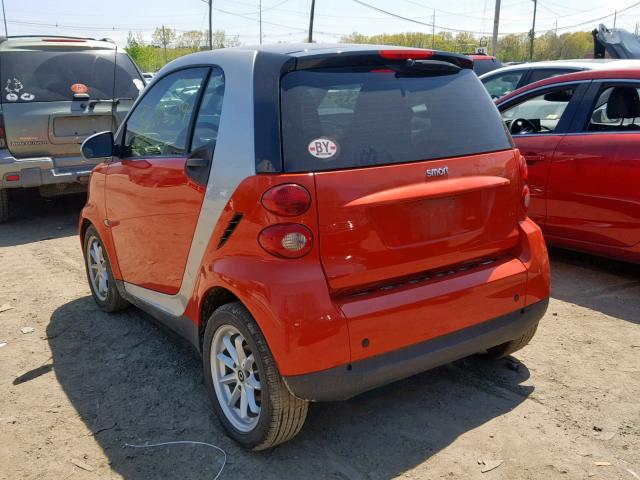 WMEEJ31X68K084603 - 2008 SMART FORTWO RED photo 3
