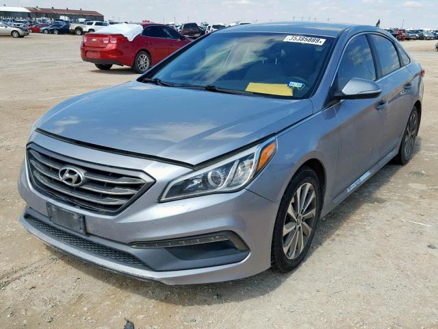 5NPE34AF2GH262381 - 2016 HYUNDAI SONATA SPO GRAY photo 2