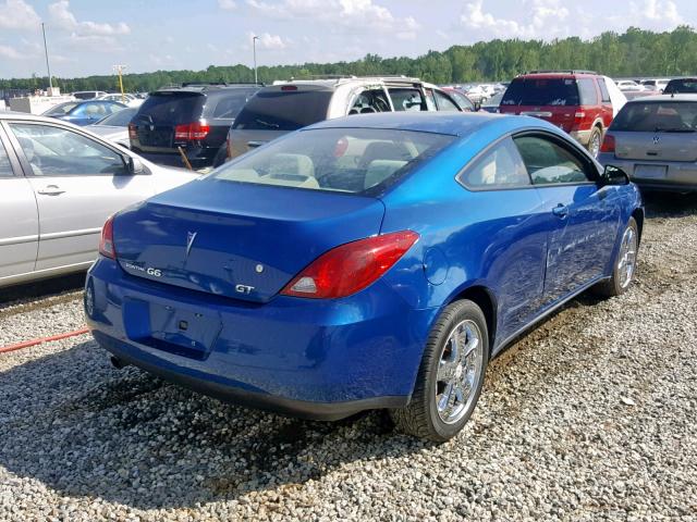 1G2ZH17N274244652 - 2007 PONTIAC G6 GT BLUE photo 4