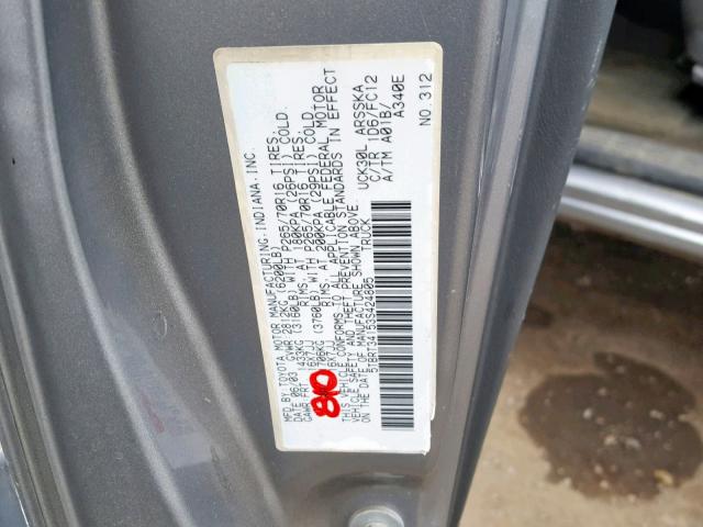 5TBRT34153S424805 - 2003 TOYOTA TUNDRA ACC GRAY photo 10