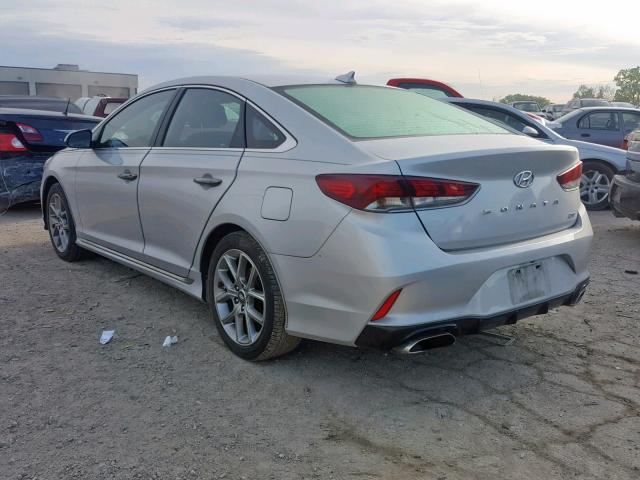 5NPE34AB2JH639795 - 2018 HYUNDAI SONATA SPO SILVER photo 3