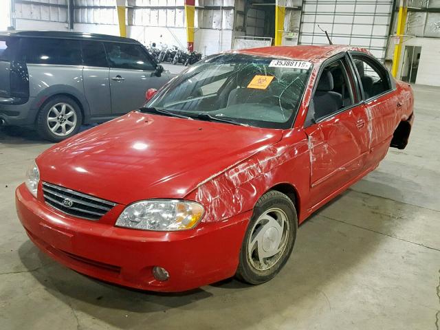 KNAFB121035242288 - 2003 KIA SPECTRA BA RED photo 2