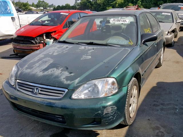 2HGEJ6615YH506423 - 2000 HONDA CIVIC BASE GREEN photo 2