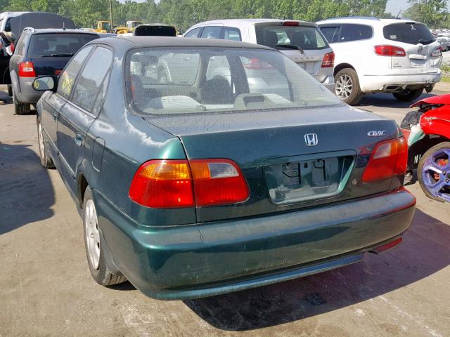 2HGEJ6615YH506423 - 2000 HONDA CIVIC BASE GREEN photo 3