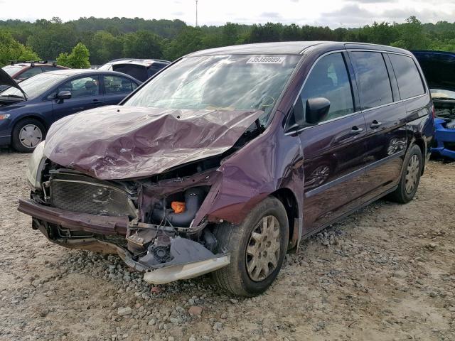 5FNRL38248B008802 - 2008 HONDA ODYSSEY LX MAROON photo 2