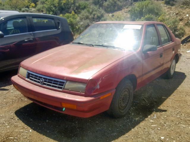 1P3AP28D2RN174459 - 1994 PLYMOUTH SUNDANCE BURGUNDY photo 2