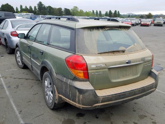 4S4BP61C857358277 - 2005 SUBARU LEGACY OUT GREEN photo 3