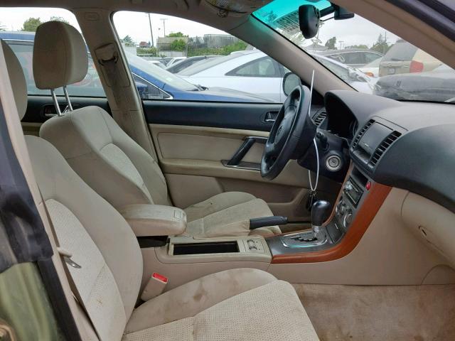 4S4BP61C857358277 - 2005 SUBARU LEGACY OUT GREEN photo 5