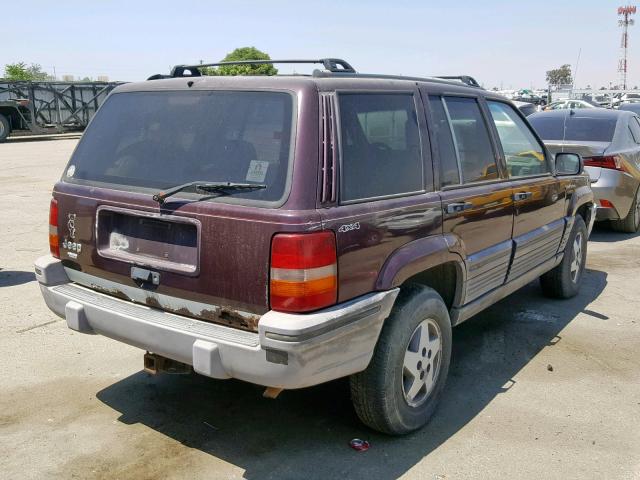 1J4GZ58S8SC596025 - 1995 JEEP GRAND CHER BROWN photo 4