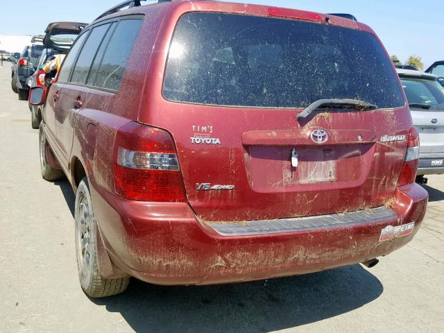 JTEEP21A040064853 - 2004 TOYOTA HIGHLANDER MAROON photo 3