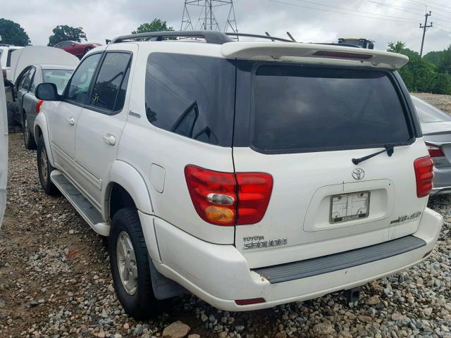 5TDBT48A61S037220 - 2001 TOYOTA SEQUOIA LI WHITE photo 3