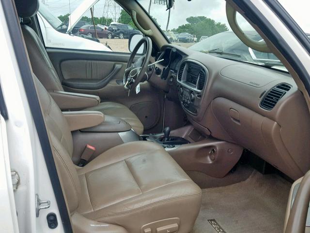 5TDBT48A61S037220 - 2001 TOYOTA SEQUOIA LI WHITE photo 5