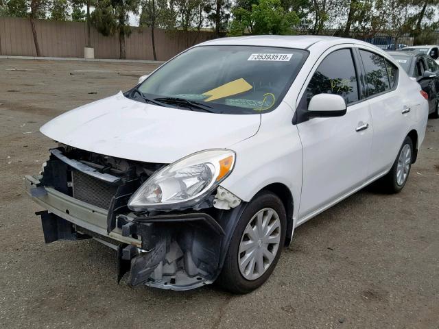 3N1CN7AP1EL816442 - 2014 NISSAN VERSA SV WHITE photo 2