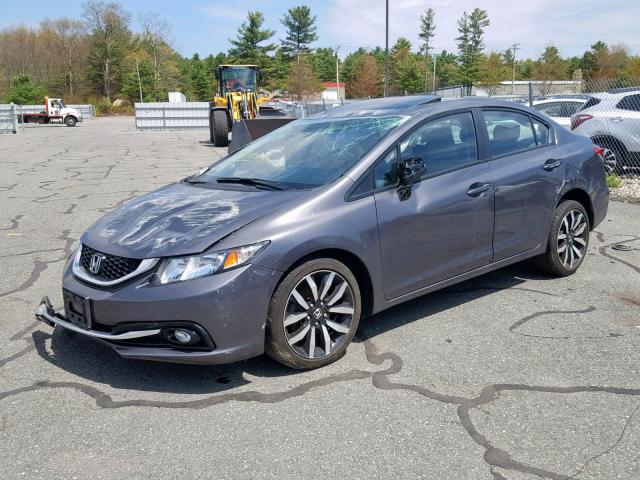 2HGFB2F9XFH503871 - 2015 HONDA CIVIC EXL GRAY photo 2