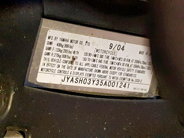 JYASH03Y35A001241 - 2005 YAMAHA YP400 GRAY photo 10