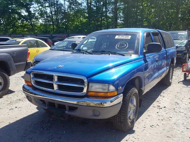 1B7GL2AZ5YS541818 - 2000 DODGE DAKOTA QUA BLUE photo 2