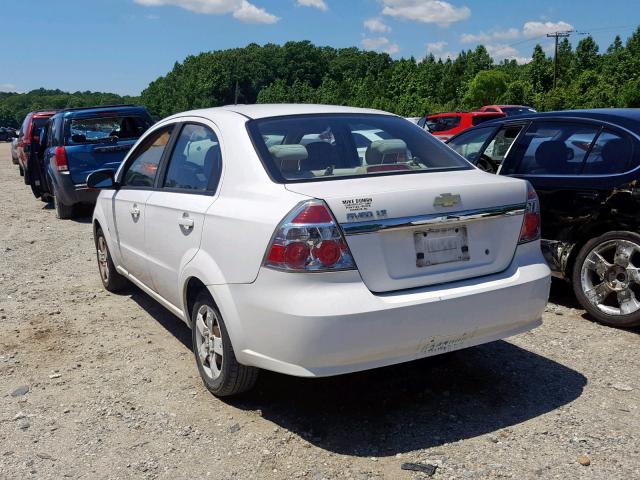 KL1TD56E89B390534 - 2009 CHEVROLET AVEO LS WHITE photo 3