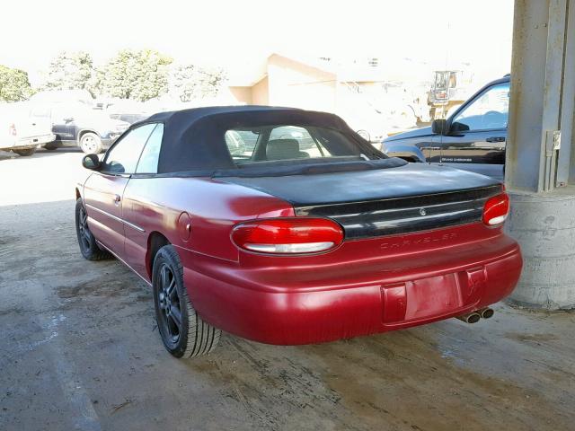 3C3EL55H2TT271209 - 1996 CHRYSLER SEBRING JX RED photo 3