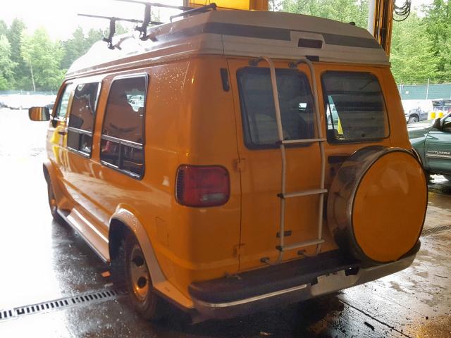 2B6HB21Y0SK536384 - 1995 DODGE RAM VAN B2 YELLOW photo 3