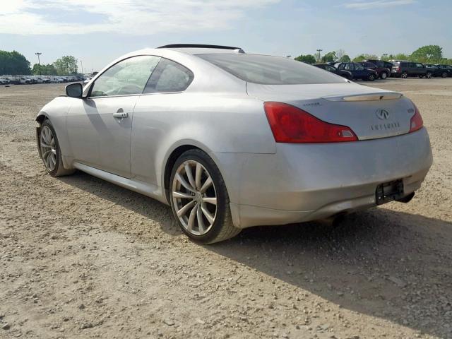 JNKCV64E08M125896 - 2008 INFINITI G37 BASE SILVER photo 3