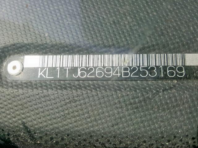 KL1TJ62694B253169 - 2004 CHEVROLET AVEO LS GREEN photo 10