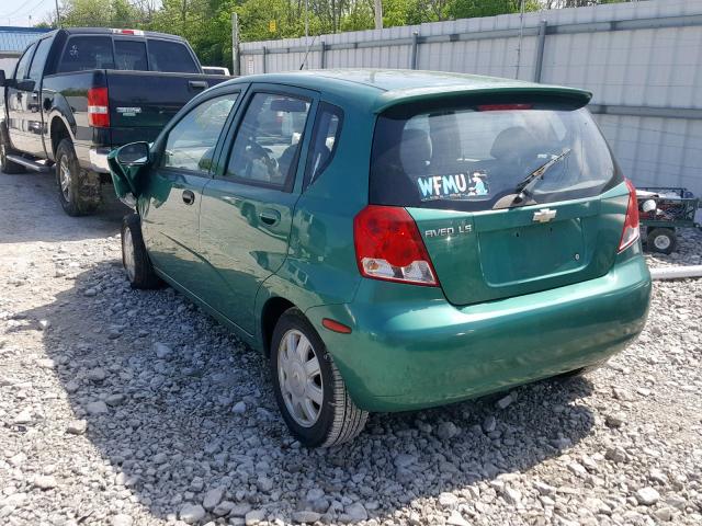 KL1TJ62694B253169 - 2004 CHEVROLET AVEO LS GREEN photo 3