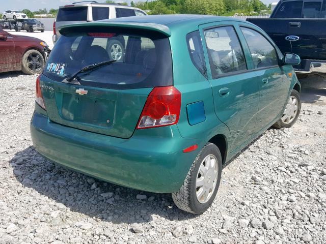 KL1TJ62694B253169 - 2004 CHEVROLET AVEO LS GREEN photo 4