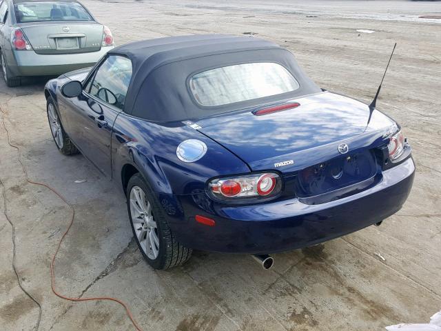 JM1NC25F480139615 - 2008 MAZDA MX-5 MIATA BLUE photo 3